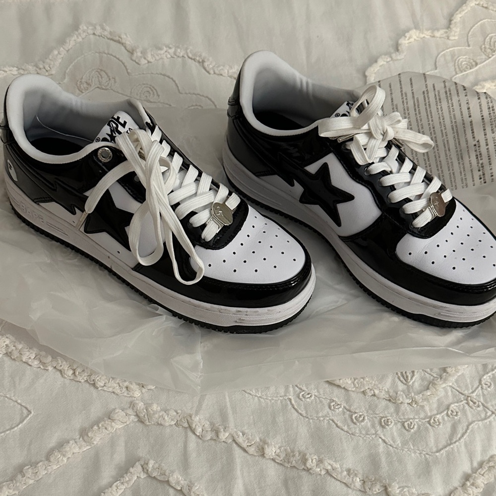 Bape Black and White Men's Shoes